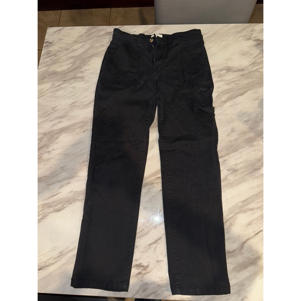 H&M Black Cargo Pants Womens Size 8 Utility Pocket Straight Leg Casual
